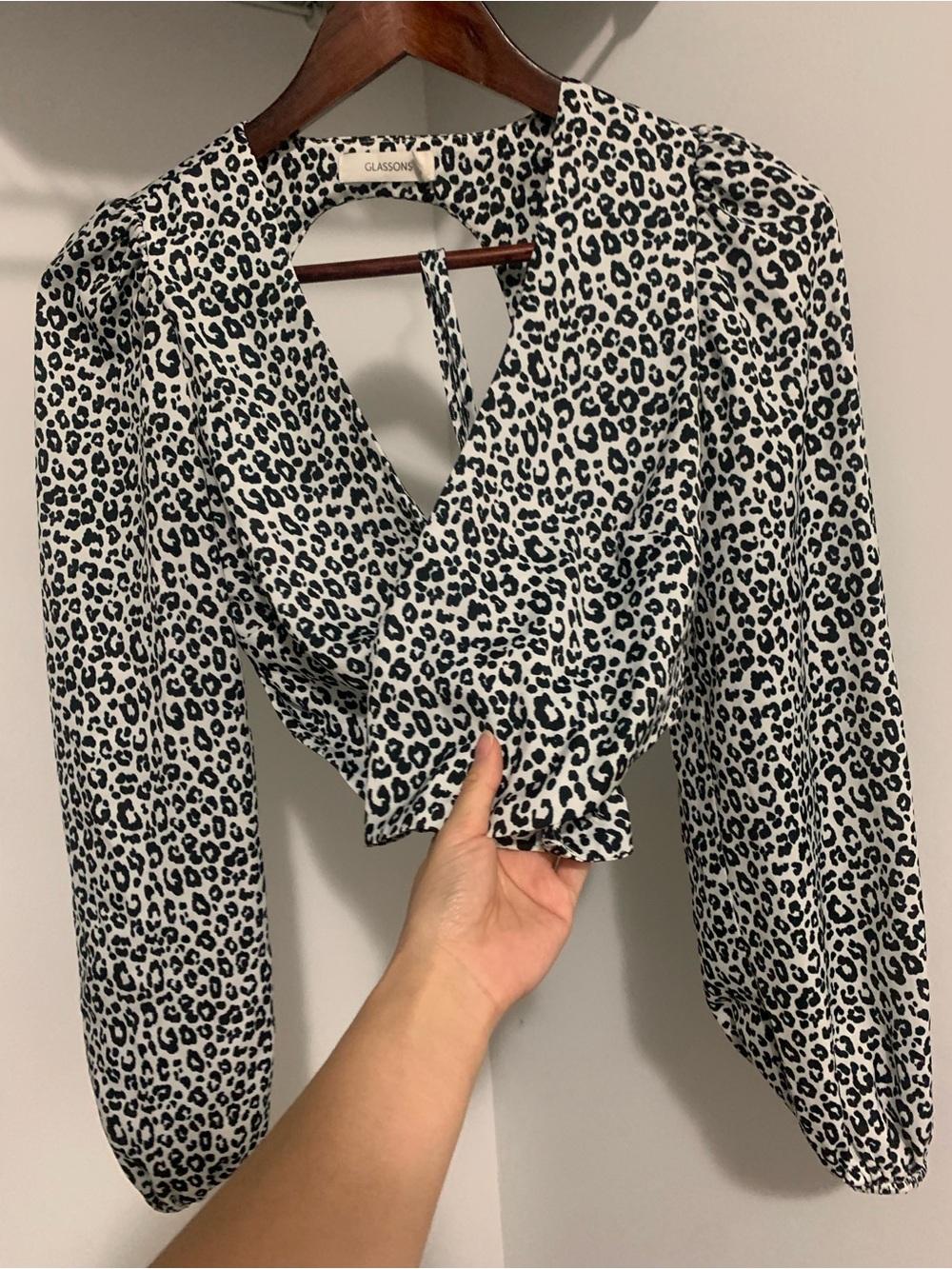 Glassons Black and White Leopard Wrap Blouse